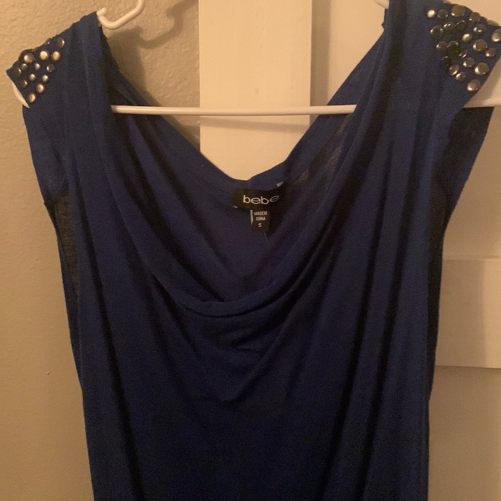 NWT bold blue Bebe top